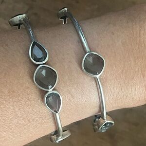 Silpada Stirling Silver and Gray Crystal Bangle